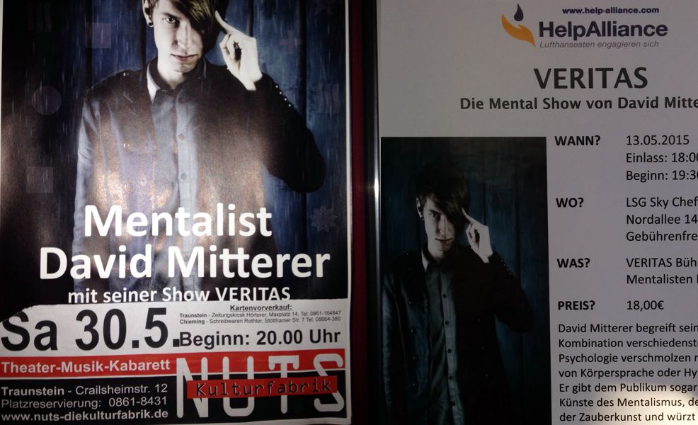 veritas_in_muenchen_traunstein Mentalist und Zauberer David Mitterer live in München und Traunstein